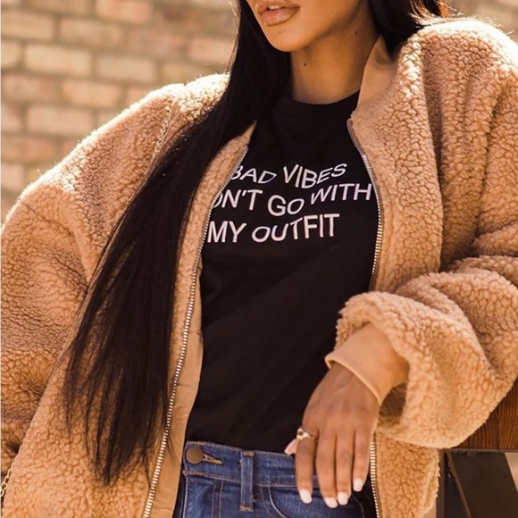 Fashion Nova Catch Me In The Cold Fuzzy Bomber Jacket - Mocha - Picture 2 of 11